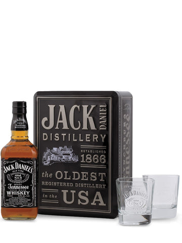 Jack Daniel's Sour Mash Traveln'Tin & 2 Glasses