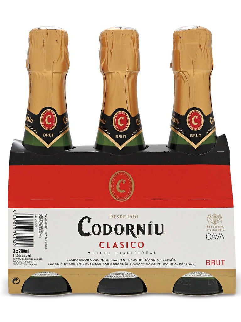Codorniu Brut Clasico Sparkling (3x200ml)